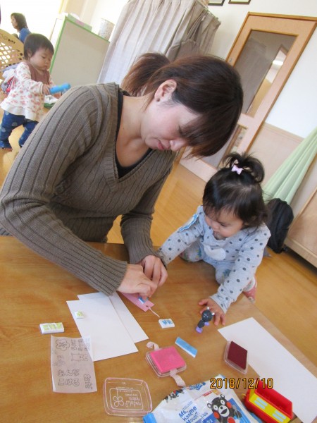 ひまわりキッズイベント 消しゴムはんこ 社会福祉法人下関みらい 小月保育園